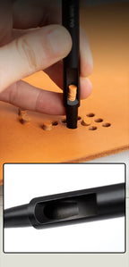 WUTA 1-10pcs Plating Titanium Leather Hole Punching Tools Set Round Hollow Puncher DIY Leather Craft for Watch Band,Belt,Fabric