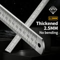2.5mm Thick 50cm Stainless Steel Ruler Metric Inch Straightedge for Woodworking Construction Drafting Teaching and Measuring