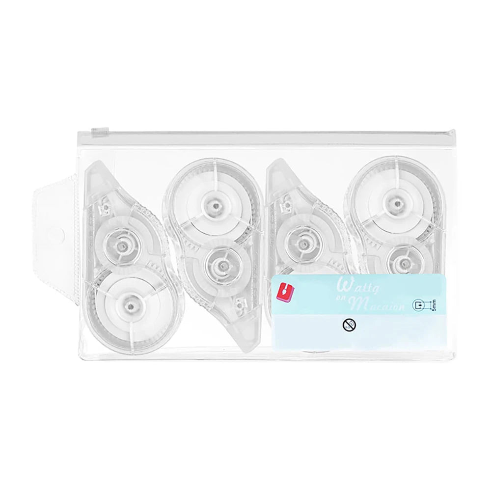 4 Packs, Correction Tape, White, Made Of Correct Tape, Eraser With Transparent Dispenser, Suitable For Office, School,