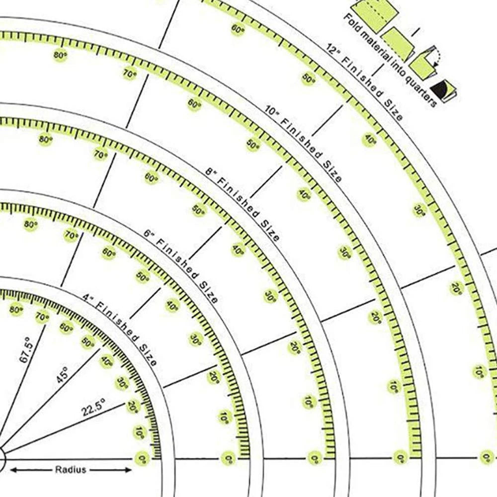 8x8" Acrylic Sewing Quilting Ruler Multifunctional Fans Quilt Patchwork Ruler Sewing Template Patchwork Tool DIY Sewing Supplies
