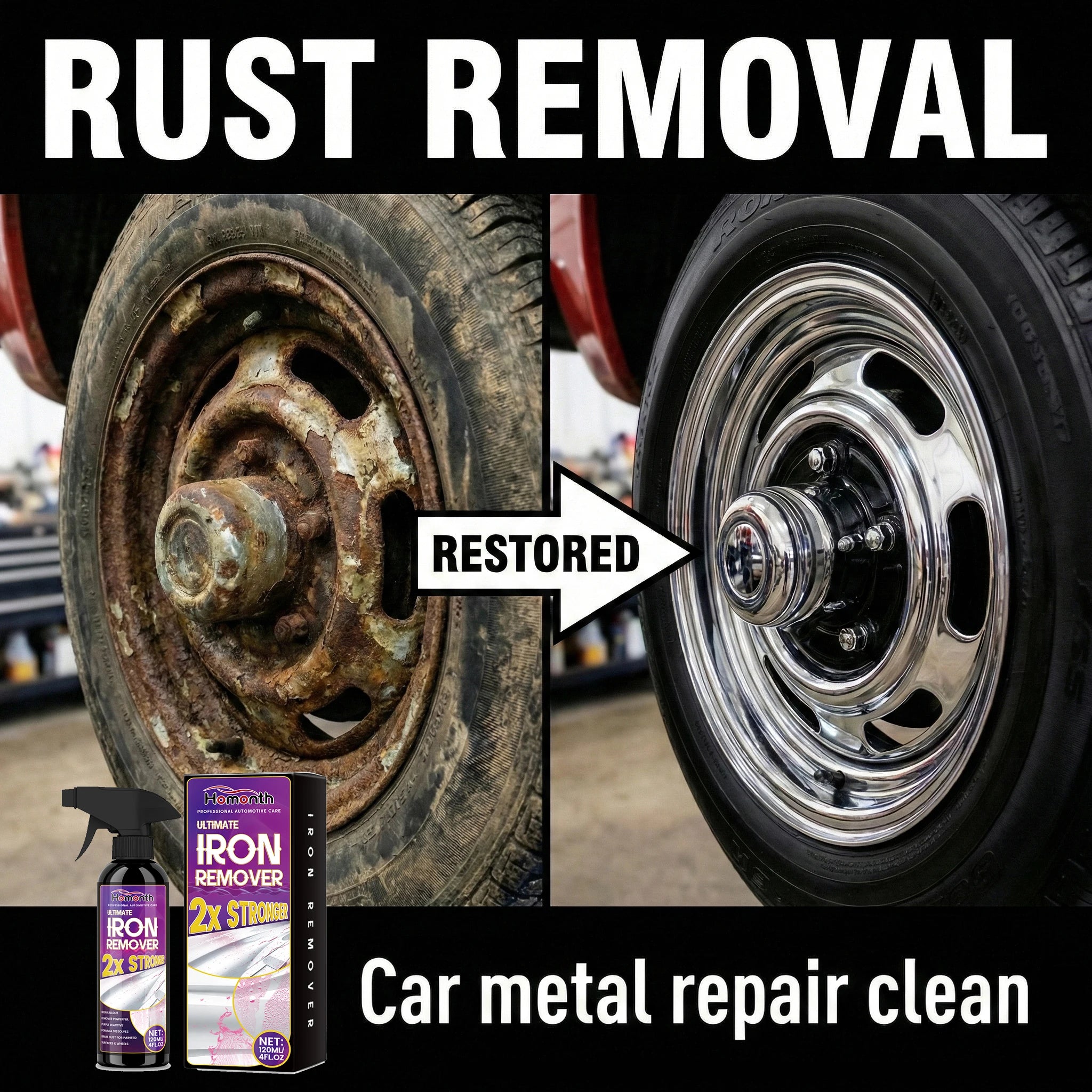 Rust Remover Spray Powerful Rust Removal For Metal Car Bike Household Tools