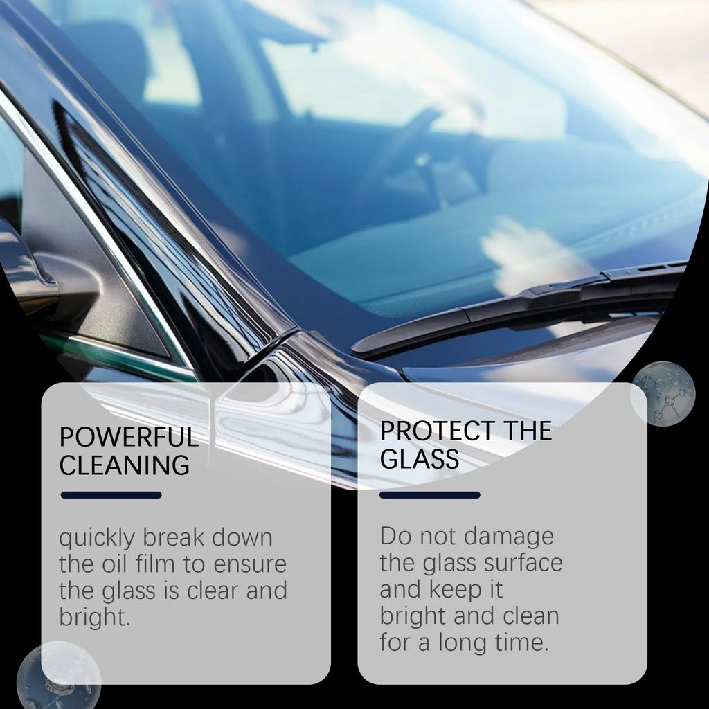 Car Glass Oil Film Cleaner Spray Glass Car Window Stain Remover Cleaning Agent Brightening Agent Quickly Cleans Removes Oil Film