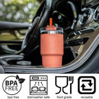 12Pcs Color Replacement Straws for Stanley 30/40 oz Tumbler , 12 in Long Reusable Plastic Straws for Stanley Cup, Plus 2 Brush