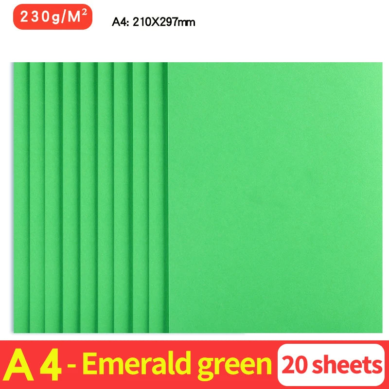 20Sheets 230G A4 Color Cardstock Paper Business Card Cardboard DIY Gifts Card Scrapbook Materials Drawing Card Art Supplies