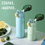 Stainless Steel Insulated Cup Double-Wall Vacuum Cup 320/460ML Leak-Proof Thermal Water Bottle With Straw For Home Outdoor Sport