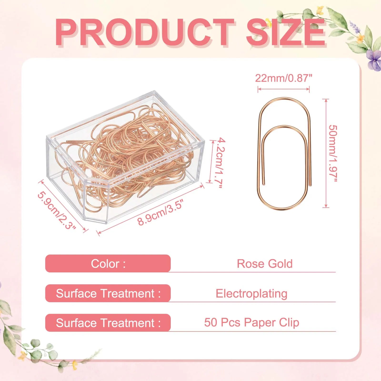20/50/100Pcs Paper Clip 2inch Non-Skid Metal Paper Clamp Clips Large for Office Supplies Craft Scrapbook Document Note Sorting