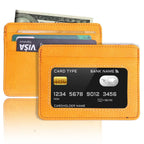Minimalist Ultra-Thin Transparent ID Window Leather Card Holder – Unisex Compact Credit Card Wallet