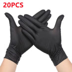 Nitrile Disposable Gloves Black 20/50/100PCS Latex Powder Free Gloves Industrial Grade Cooking Working Cleaning Hair Dye Gloves