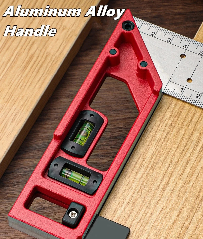 Quick-Positioning Angle Ruler Drawing Tool High-Precision L-Shaped Right Angle Ruler Stainless Steel Multi-Angle Measuring Ruler