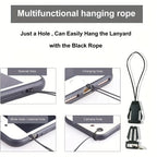 Mobile Phone Lanyard Fashion Black with Buckle Neck Strap Keychain Lanyard for ID Card Holder Keys Keychain Cell Phone Strap