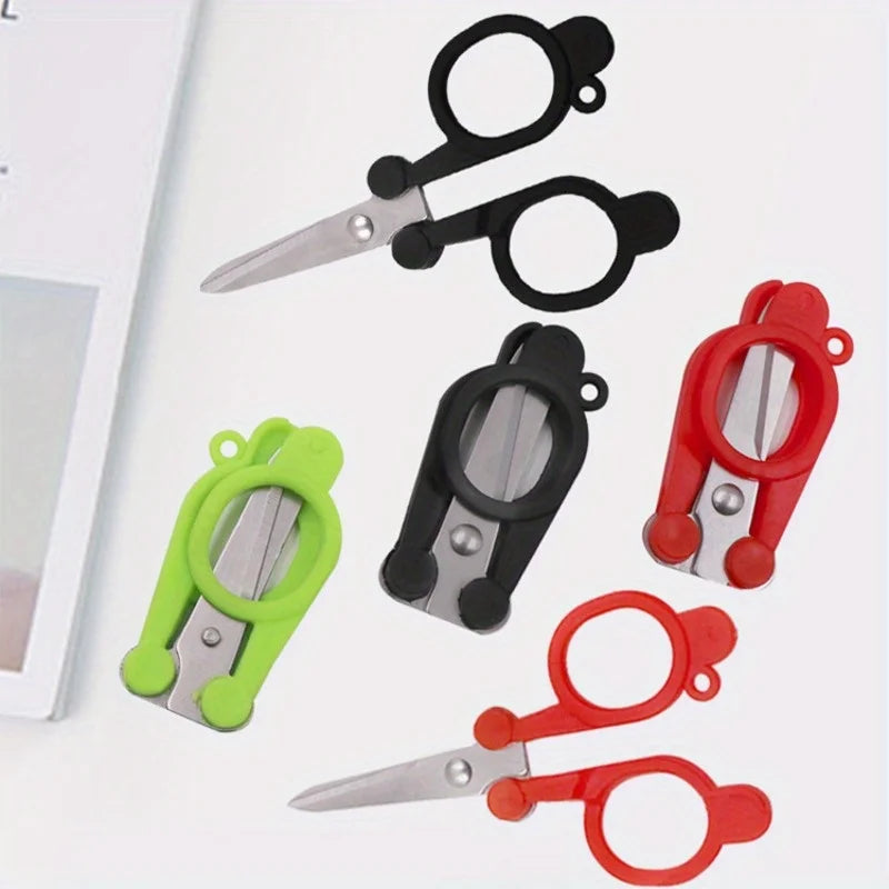 1pc Folding Scissors Mini Stainless Steel Pocket Scissors for Travel, Outdoor, Home, Office(3 Colors)