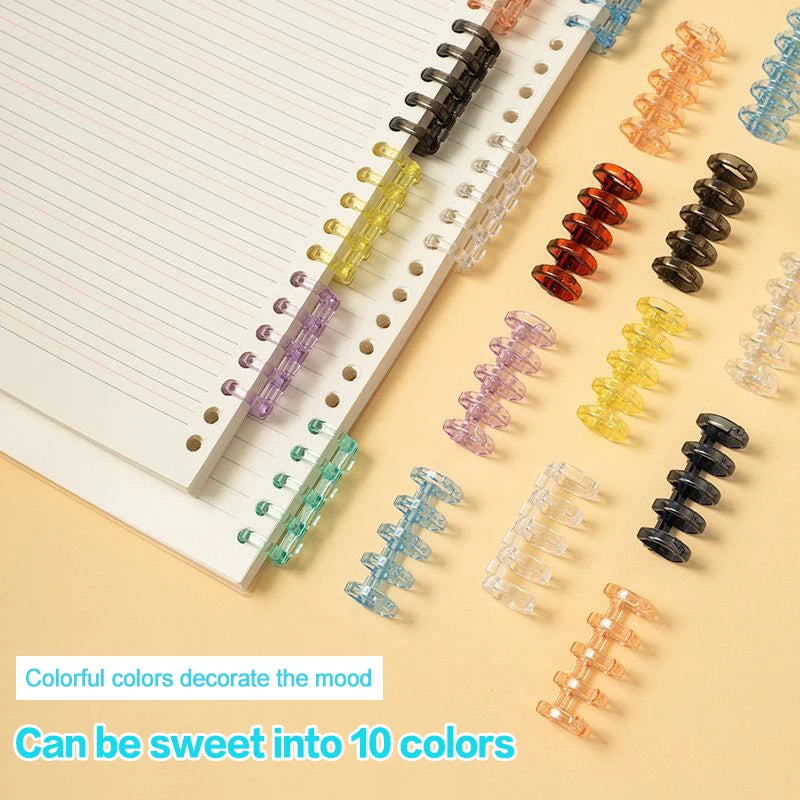 New 20Pcs Binder Buckle Loose-Leaf Book Accessories Binding Ring Buckle 5 Holes Not Uncomfortable Homemade Diy Punch Loose-Leaf