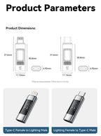 Essager Type C to Lighting OTG Adapter Digital Display Fast Charging Type-C Female To Lightning Male Connector For iPhone 15 14