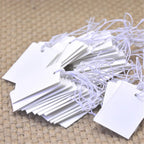 100pcs Price Label Tags String Tie Watch Jewelry Display Merchandise Price Label Paper Cards Rectangular Blank Price Tag