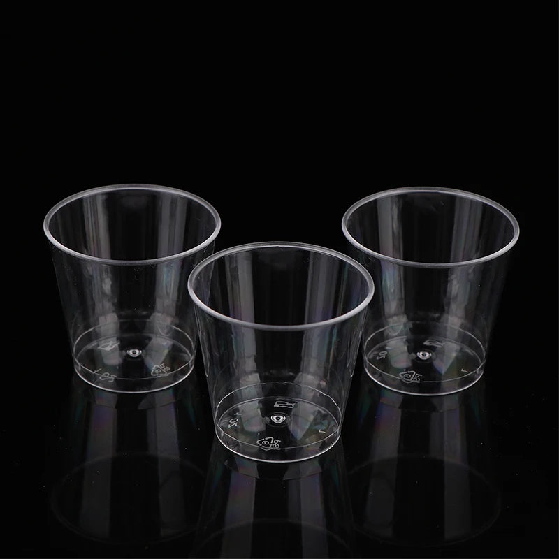 50Pcs 30ML Disposable Mini Clear Plastic Dessert Cup For Outdoor Picnic Birthday Party Jelly Salad Cup Kitchen Tableware Tasting
