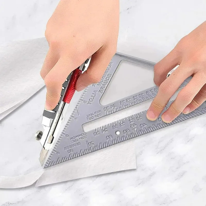 New Angle Ruler Square Woodworking Tools 1pcs 7Inch Triangle Ruler Measurement Tool Aluminium Alloy Carpenter Tools Inch Metric