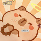 Vertical Accordion File Folder with Capybara Cartoon Print, Large Capacity for Test Papers, Student Tote Bag with Handle