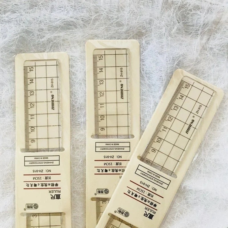 18CM Cartoon Simple Unprinted Straight Edge Transparent Square Acrylic Plastic Student Hand Account Scale Straight Ruler