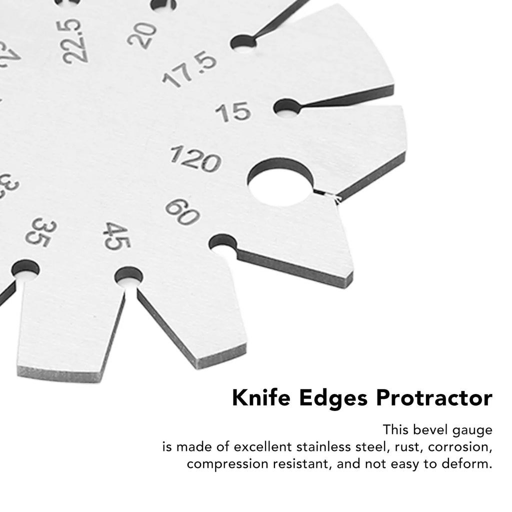 Bevel Angle Gauge Stainless Steel Oblique Edges Protractor for Knife Blade Measuring 15-120 Degree Knife Bevel Gauge