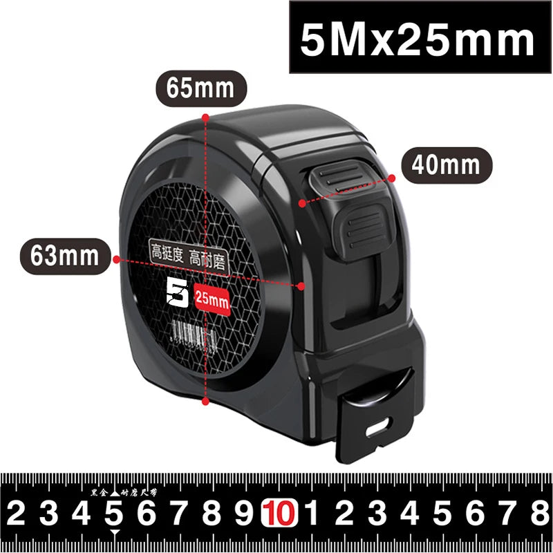 Self-locking/Brake Dual-mode Steel Telescopic Tape Measure, High-precision Wear-resistant Heavy-duty Reliable Measuring Tool.