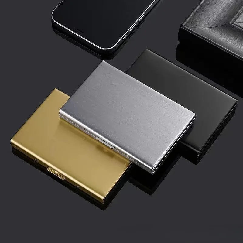Stainless Steel RFID Anti-Theft Card Holder, Ultra Thin Anti-Demagnetization Metal Wallet, Portable Credit Purse for Men Women