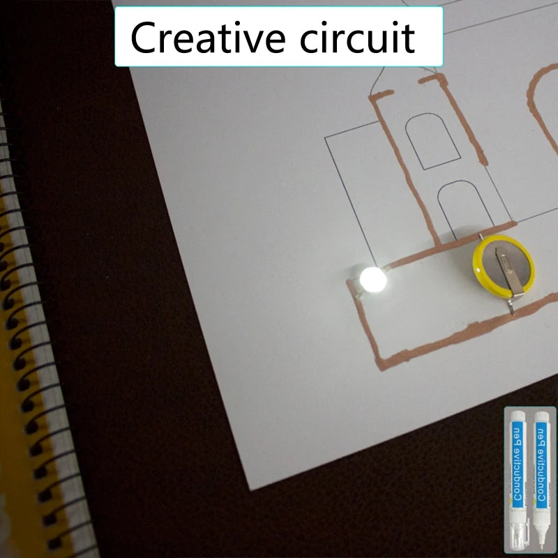 Conductive Paint Pen Easy to Use Circuit Repair Tools Fit for Circuit Experiment Luminous Card Circuits DIY Crafts