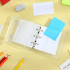1Set Mini 3 Ring Binder Transparent Soft PVC Cover Snap Button Closure Travel Budget Organizer A8 Clear Loose Leaf Folder