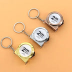 Portable Mini Tape Measure Retractable 2m Mild Steel Keychain Design Small Household Measuring Tool for DIY Crafting and Sewing