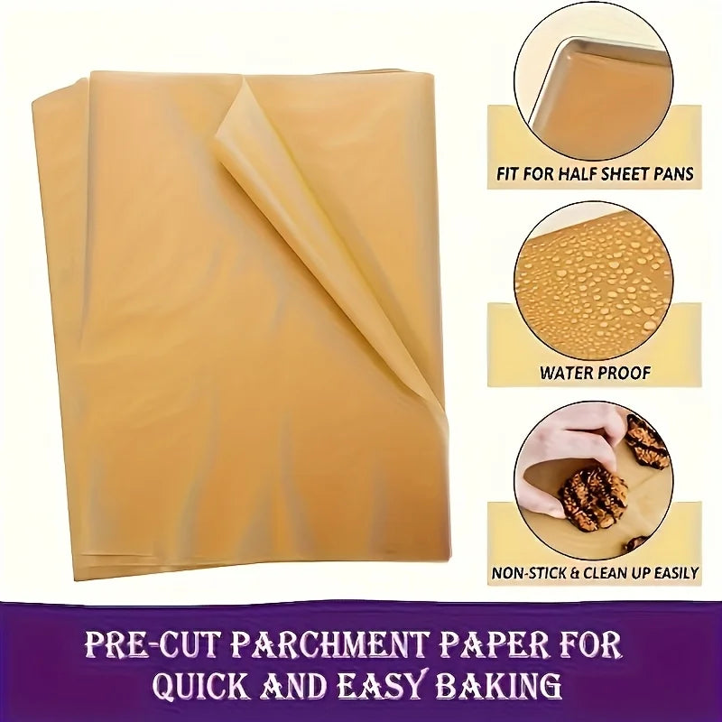 50/100pcs Pre-Cut Parchment Paper - Non-Stick for Baking Cooking Grilling Air Fryer Steaming Baking  Sheets  Baking Paper