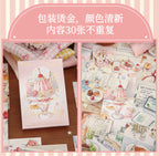 30sheets Kawaii Cartoon Animal Diary Illustration Commemorative Card Postcard Handmade Scrapbooking Material Card Paper