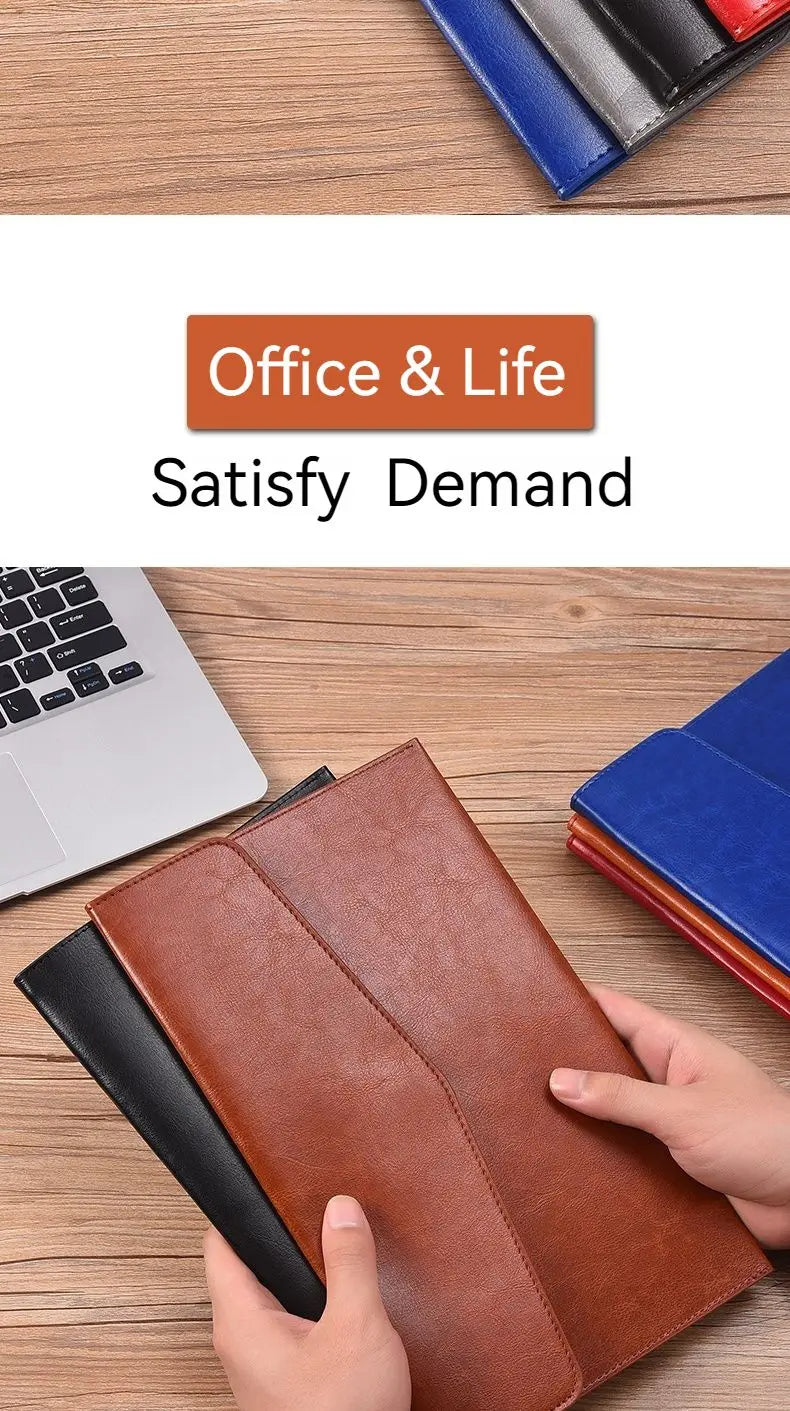 A6 A5 A4 Leather File Folder Data Package Document Bag Fashion Briefcase Data Contract Bill File Bag School Office Supplies