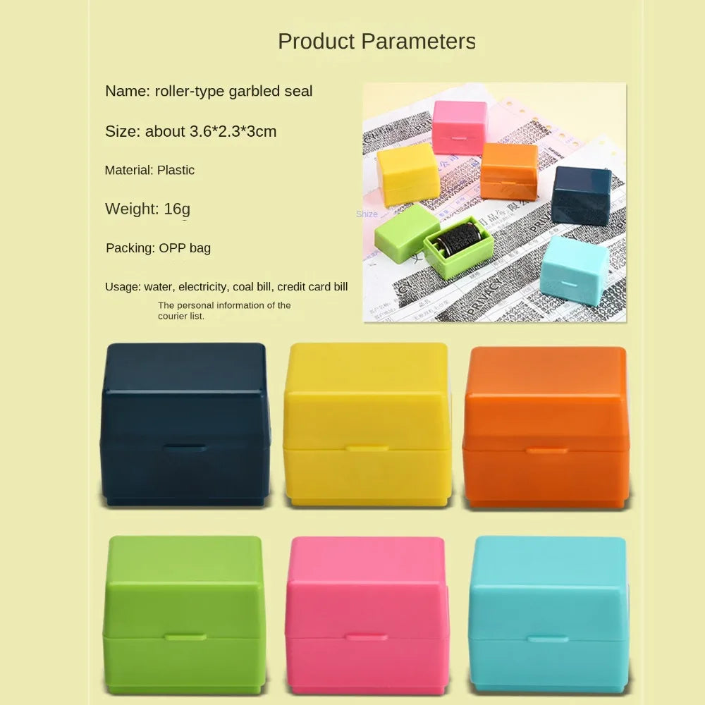 High Quality Colorful Seal Roller Stamp Privacy Smear Confidentiality Stamp ID Data Roller Privacy Seal