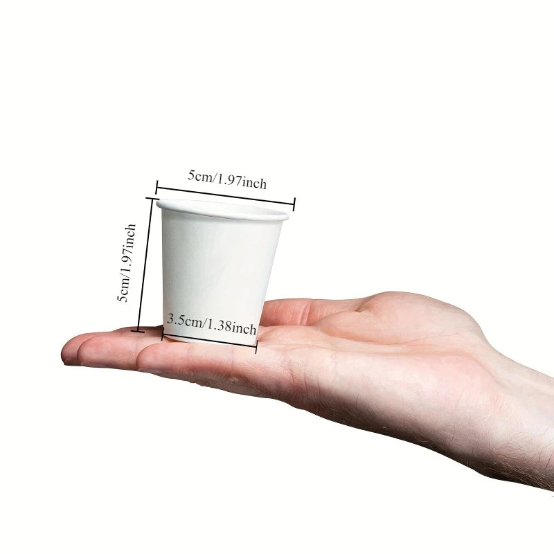 50/100PCS White Disposable Paper Cups Small Durable Bathroom Mouthwash Cups Suitable for Supermarket Tasting Beverage Containers