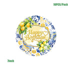 Lemon Birthday Decoration Sicilian Lemon Paper Plates Cups Napkins Tablecloth Banners Spiral Baptism Dolce Vita Party Supplies