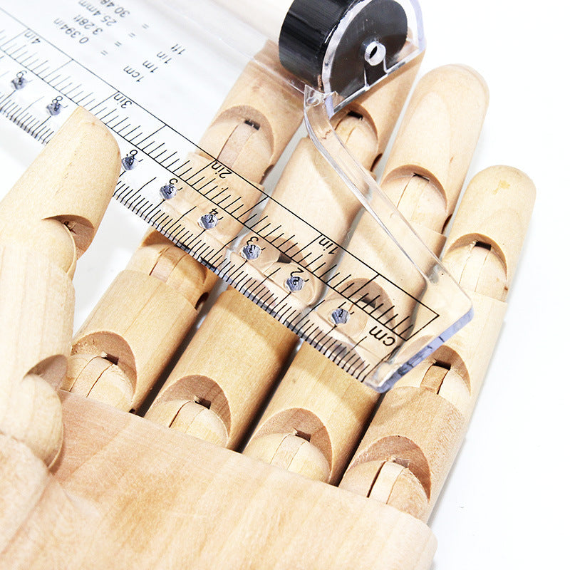 Angles Line Ruler 15cm 30cm Multi-Function Drawing Tool Roll Draw Ruler Metric Rolling Ruler Clear Parallel Rolling Ruler