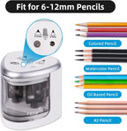 New Two-hole Electric Automatic Pencil Sharpener Switch Pencil Sharpener Home Office School Supplies Stationery Art