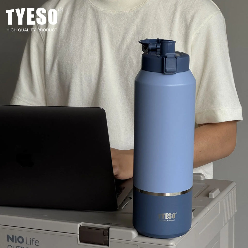 TYESO stainless steel portable sports kettle 2000ml large capacity insulated cup Outdoor portable direct drinking cup