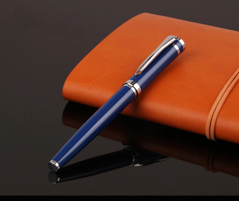 Luxury Metal Silver Black Signature Ballpoint Pens for Business Writing Office Supplies Stationery Customized Logo Name Gift