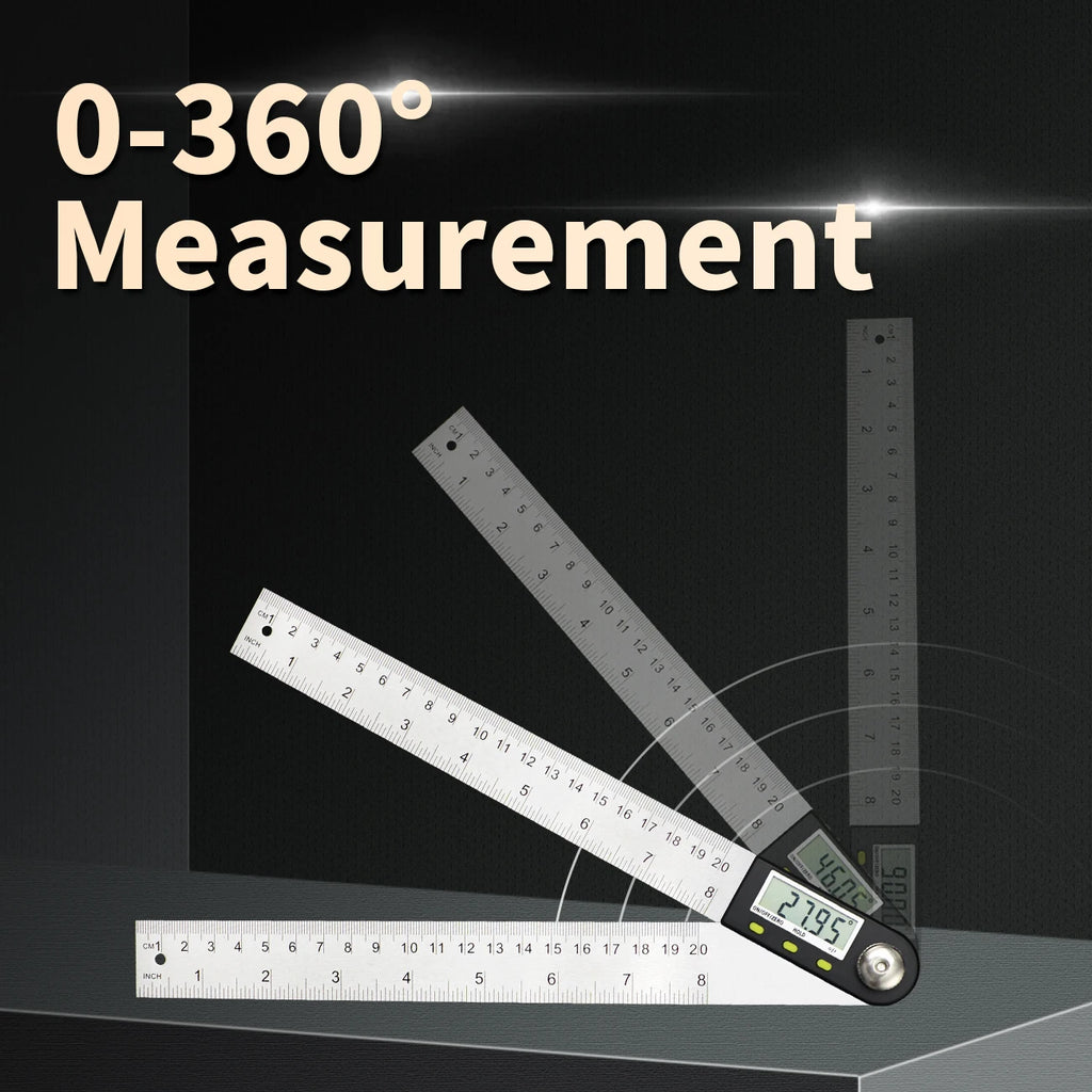 SHANHR 200 MM/300 MM Digital Angle Ruler Stainless Steel Electronic Angle Meter Electronic Protractor Goniometer Angle Gauge