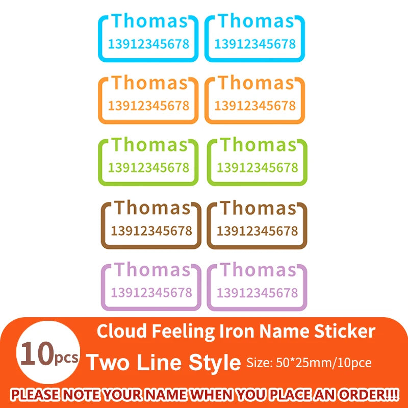 Custom Clothes Ironing Name Sticker Personalized Washable Stickers  Heat Transfer Labels on Fabric Clothing Babysuit Tags