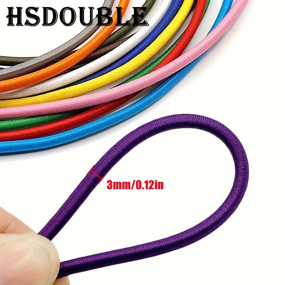 3 Yards 3mm Round Elastics Bungee Shock Cord Elastic Rope Rubber Band Strap String Cordon Shoelaces Sewing Accessories