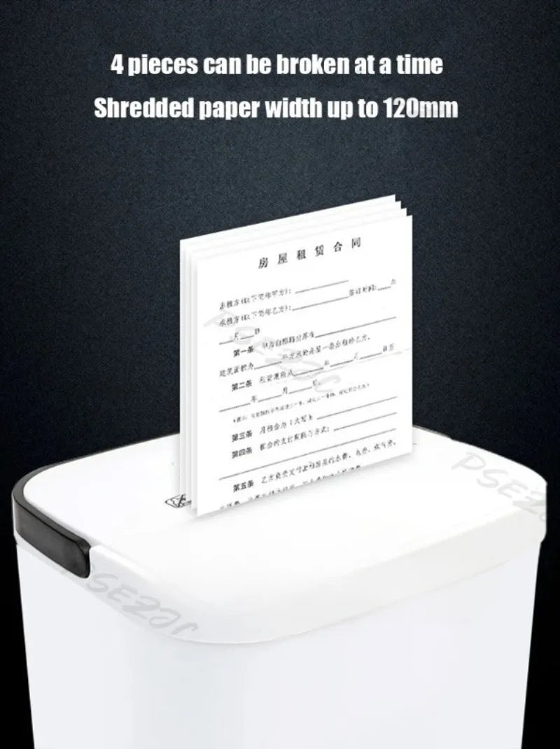 Small Electric Office Automatic Confidential Shredder for Household and Confidential Documents Shredder