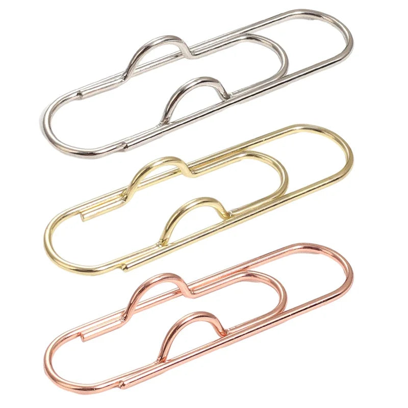 Anti Lost Paper Clip Metal Pen Holder Clips Portable Bookmarks Photo Memo Ticket Fixed Paperclips Office School Stationery