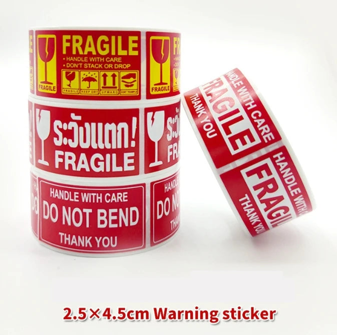 250Pcs/roll  Fragile Warning Sticker Care Shipping Special Tag Useful Shipping Express Label Handle With Care Keep