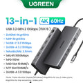 UGREEN Triple Display USB C HUB 10Gbps 4K HDMI Adapter 8-in-1 Splitter with HDMI DP USB3.2 PD 100W Dock for MacBook Pro Air PC