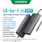 UGREEN Triple Display USB C HUB 10Gbps 4K HDMI Adapter 8-in-1 Splitter with HDMI DP USB3.2 PD 100W Dock for MacBook Pro Air PC