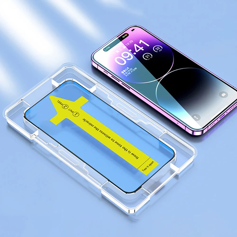 Oleophobic Coating Dust Free Screen Protector For iPhone 17 Pro Max 16 15 18 13 11 12 14 Pro Max SE 16e 7 8 Air Tempered Glass