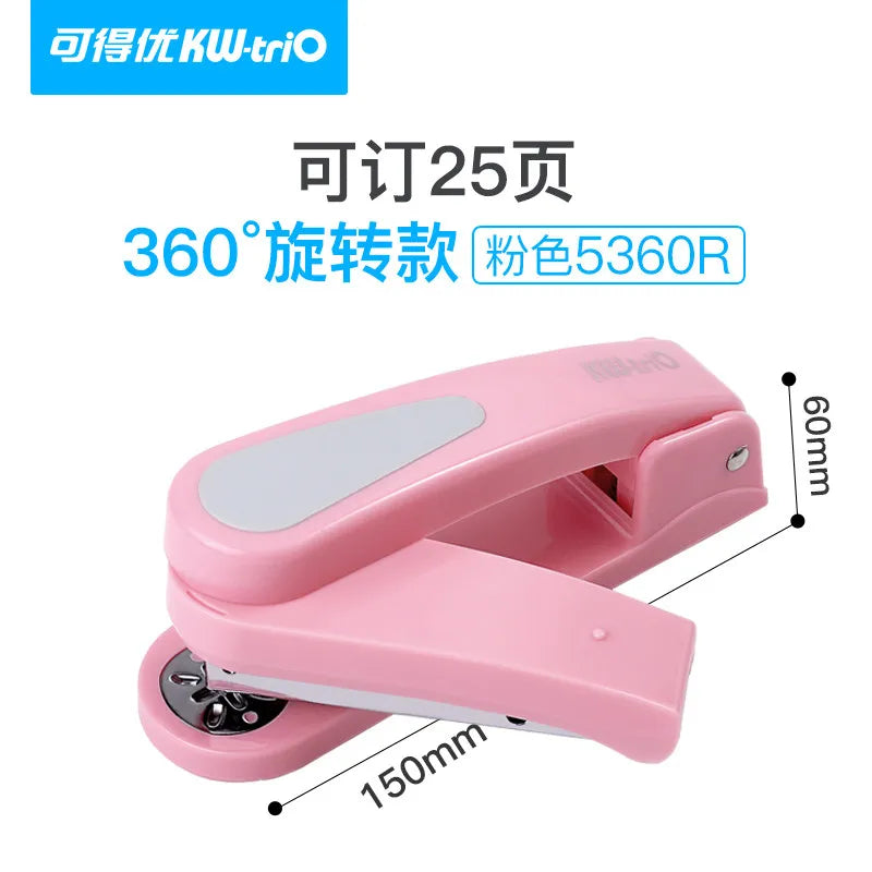 360 Rotation Heavy Duty Stapler Use 24/6 Staples Effortless Long Stapler School Paper Stapler Office Bookbinding Supplies