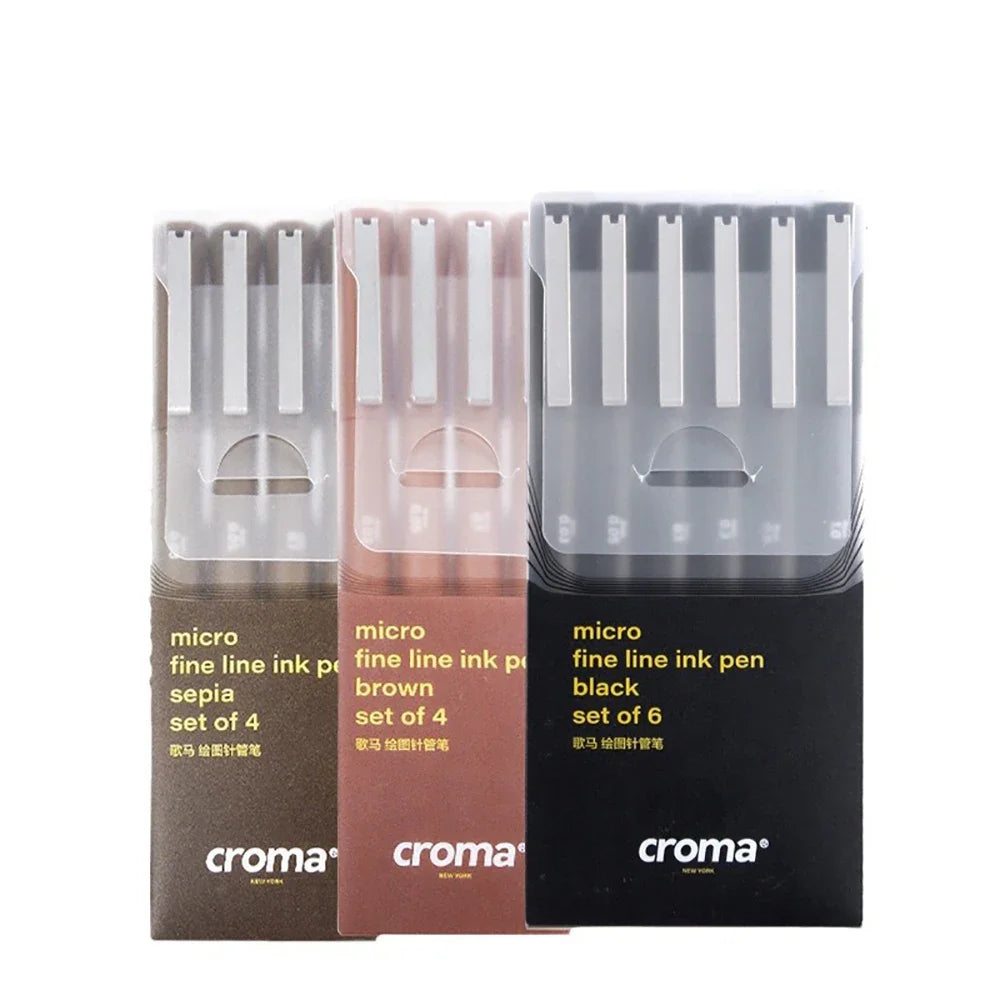 Pigment Liner Pigma Pen 0.1mm/0.03mm/0.05mm/0.5mm/1mm Different Tip Black Fineliner for Sketching Drawing Micron Ink Marker Pen