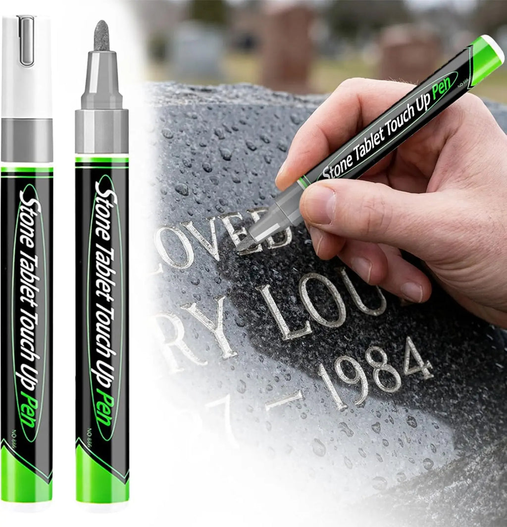 Tombstone Marker Pen Stone Pen for Restoring Faded Grave Inscriptions Waterproof Strong Coverage Ideal for Gravestone Lettering